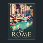 Rome Italy Trevi Fountain Illustration Travel Art Postcard<br><div class="desc">Rome retro vector travel design. From iconic landmarks like the Colosseum,  Pantheon,  and Trevi Fountain to the spiritual heart of Vatican City,  Rome offers an unforgettable journey through history,  beauty,  and timeless charm.</div>
