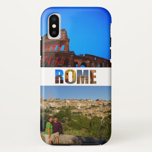 Rome Italy Vacation 2 Photos Collage iPhone XS Case