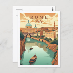 Rome Italy Vintage Famous Travel Place Postcard