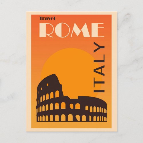 Rome Italy Vintage Italian Colosseum Travel Postcard