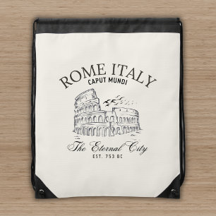 Rome Italy Vintage Landscape Roman Colosseum Drawstring Bag