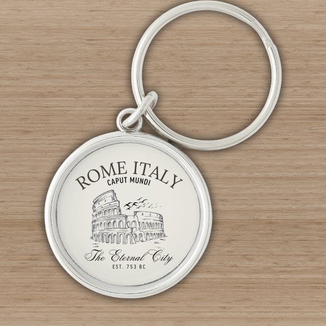 Rome Italy Vintage Landscape Roman Colosseum Keychain (Creator Uploaded)