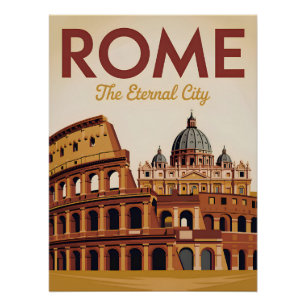 Rome Italy vintage Poster