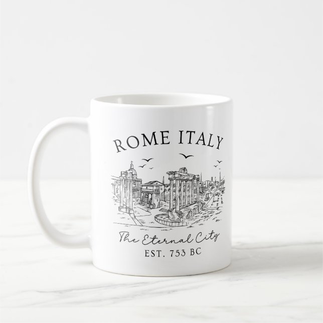 Rome Italy Vintage – Temple Ruins Coffee Mug (Left)