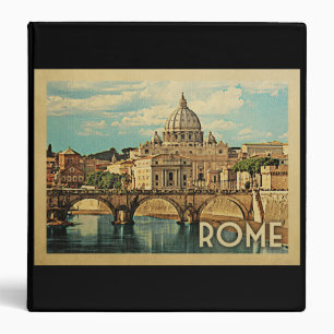 Rome Italy Vintage Travel 3 Ring Binder