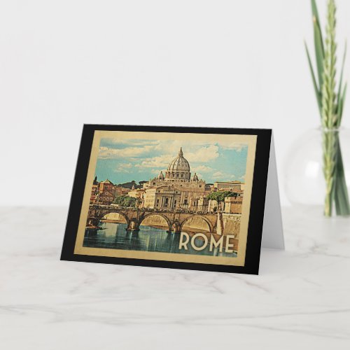 Rome Italy Vintage Travel Card