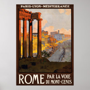Rome Italy vintage travel poster