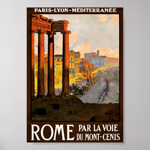 Rome Italy Vintage Travel Poster