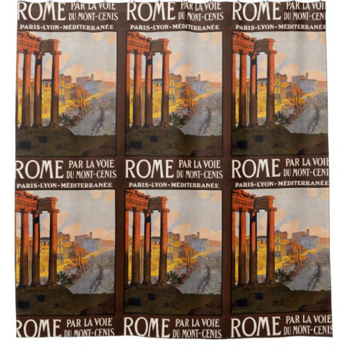 Rome Italy Vintage Travel Poster shower curtain