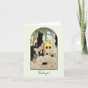 Rome Italy Watercolor Letterpress Thank You Card