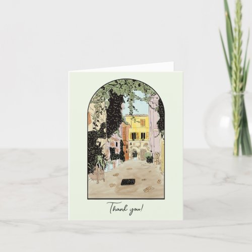 Rome Italy Watercolor  Thank You Card