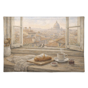 Rome Kitchen Watercolor with St Peter’s Basilica Cloth Placemat