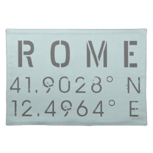 Rome Latitude and Longitude Cloth Placemat