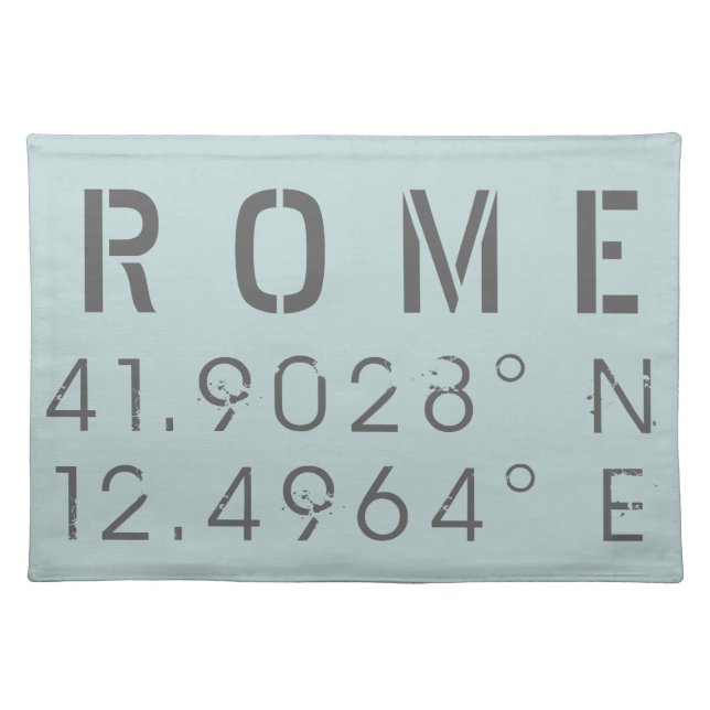 Rome Latitude and Longitude Cloth Placemat (Front)