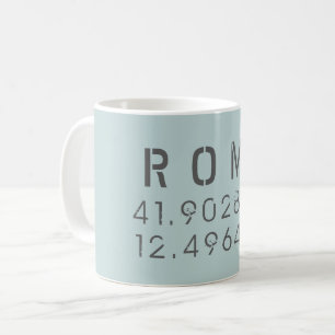 Rome Latitude and Longitude Coffee Mug