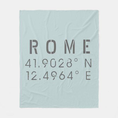 Rome Latitude and Longitude Fleece Blanket