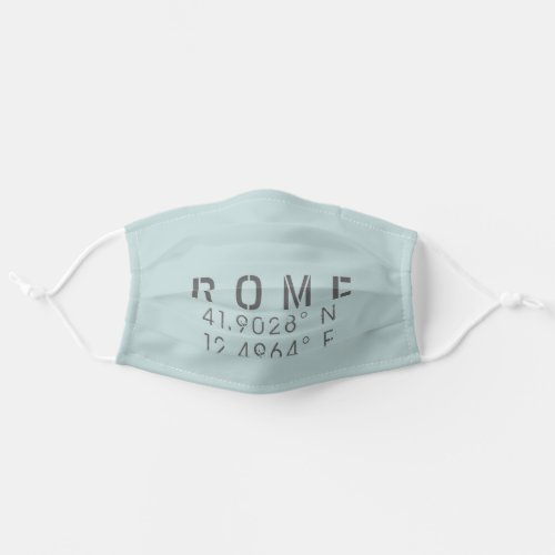Rome Latitude Longitude Adult Cloth Face Mask