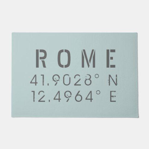 Rome Latitude Longitude Doormat