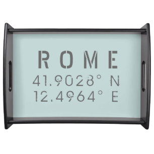 Rome Latitude Longitude Serving Tray