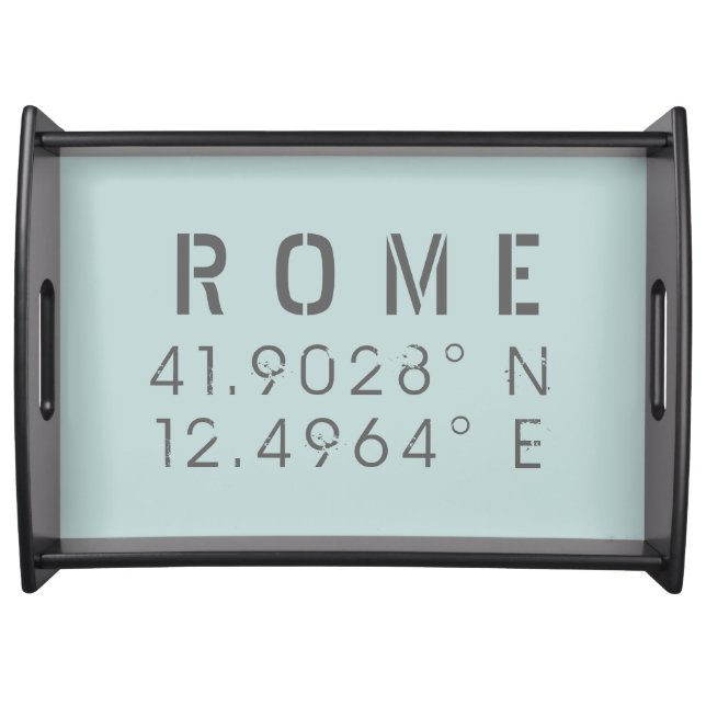 Rome Latitude Longitude Serving Tray (Front)
