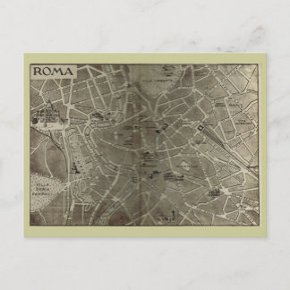 Rome, Map dating to the end of the 19th century Postcard