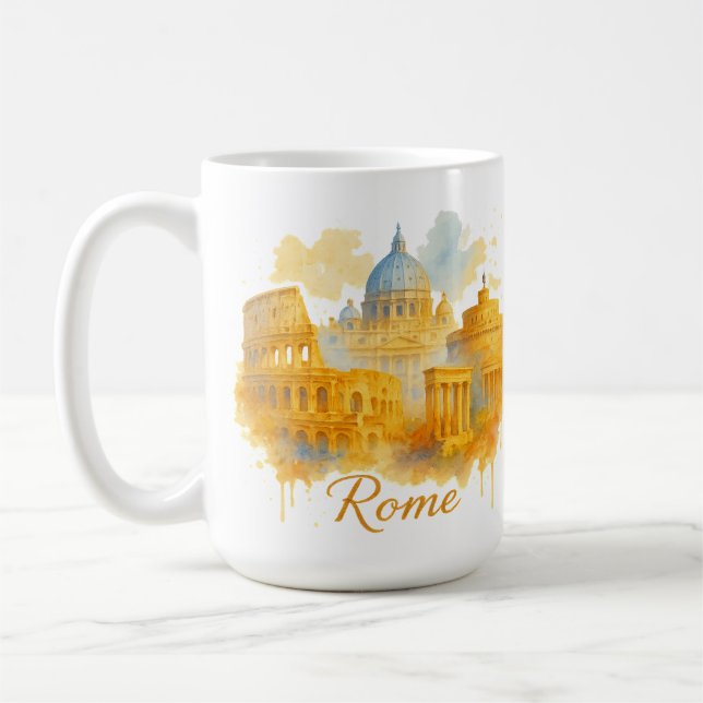Rome Neon Pop-Art Street Style Coffee Mug (Left)