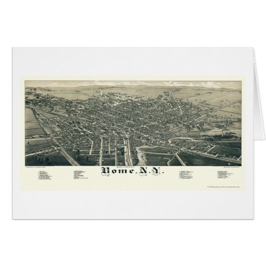 Rome, NY Panoramic Map - 1886 Cards (Front Horizontal)