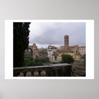 Rome on a rainy day  poster