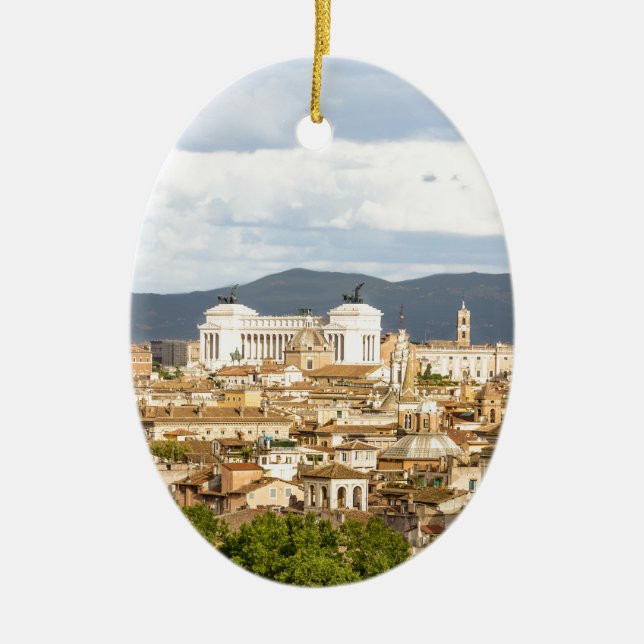Rome panorma day in the summer ceramic ornament (Front)