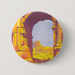 Rome par le train deluxe pinback button
