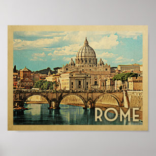 Rome Poster Vintage Travel Poster