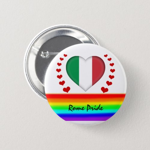 Rome Pride  Hearts  Rainbow Flag  Love Button