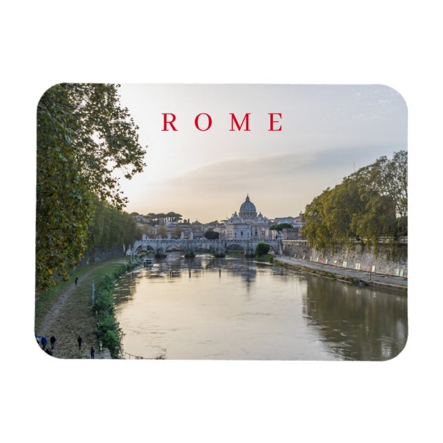 Rome river Tiber view fridge magnet (Horizontal)