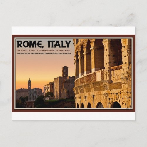 Rome _ Roman Forum Sunset Postcard