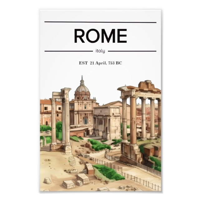 Rome Roman Forum watercolor poster  (Front)