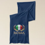 Rome Scarf<br><div class="desc">Rome, Italy | The Italian flag (La bandiera d'Italia, or Il tricolore italiano- red, white, and green), surrounded by a wreath of laurels, which is a traditional Roman symbol. Here, the laurel has a double meaning: in the Roman culture it represents victory, power, and honor, while in the Christian tradition,...</div>