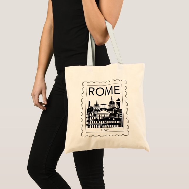 Rome Souvenir Italy Postage Stamp Tote Bag (Front (Product))