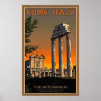 Rome - Temple Ruins in Forum Romanum Poster