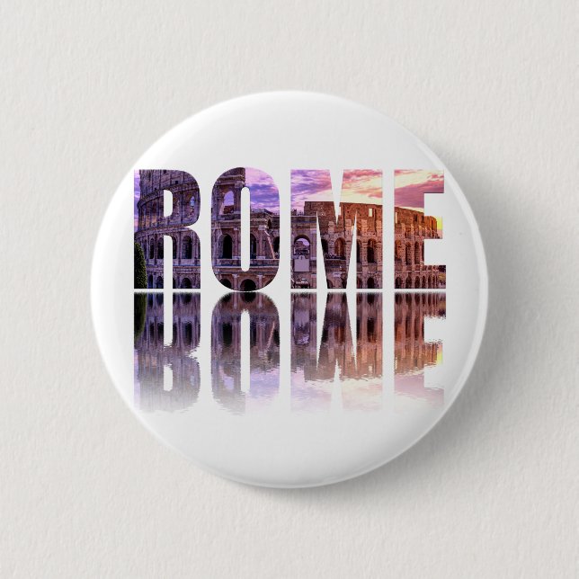 Rome text souvenir button (Front)
