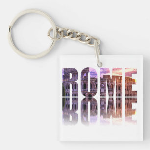 Rome text souvenir keychain