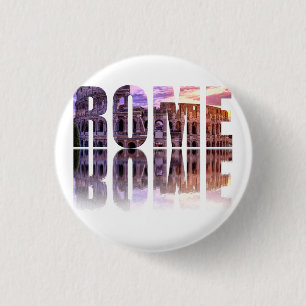 Rome text souvenir square button