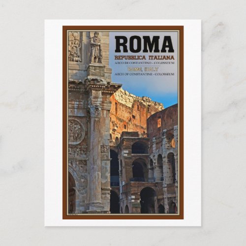 Rome _ the Arch of Constantine and the Colosseum Postcard