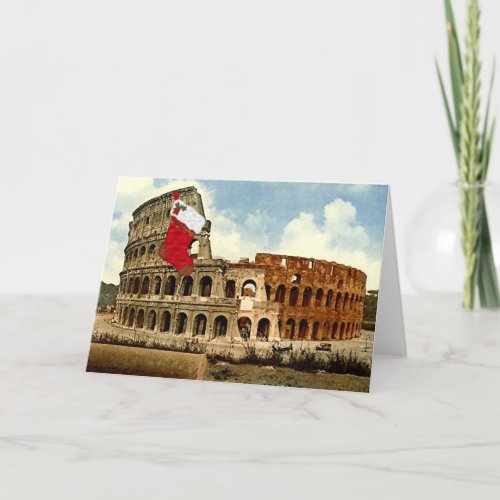 Rome The Colosseum Christmas Card Large Picture