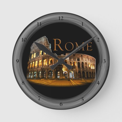 Rome The Colosseum Round Clock