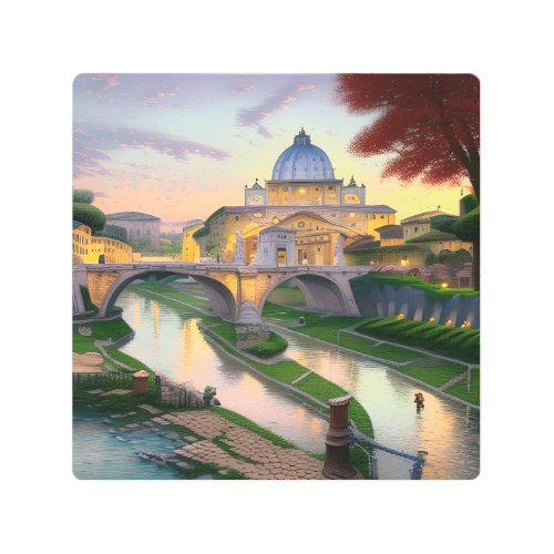 Rome the eternal city is a place where ancient h metal print