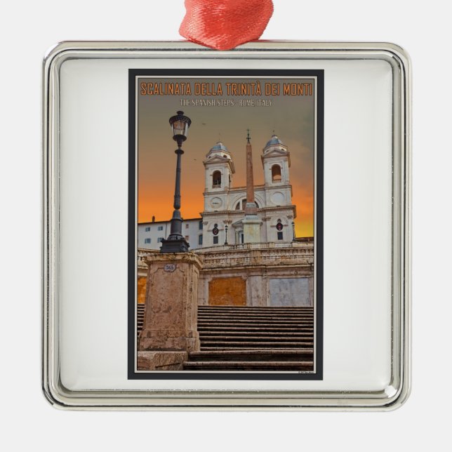 Rome - The Spanish Steps Metal Ornament (Front)