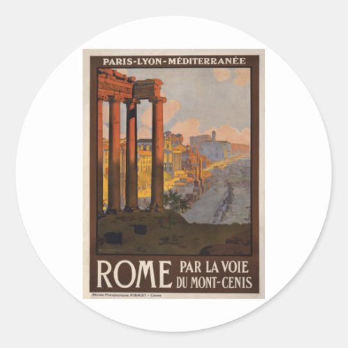 Rome through the Mont_Cenis Classic Round Sticker
