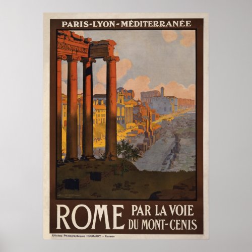 Rome through the Mont_Cenis Travel Poster