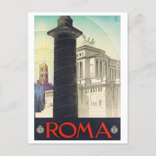 Rome Trajans Column Italy vintage travel Postcard