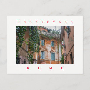 Rome Trastevere buildings view postcard